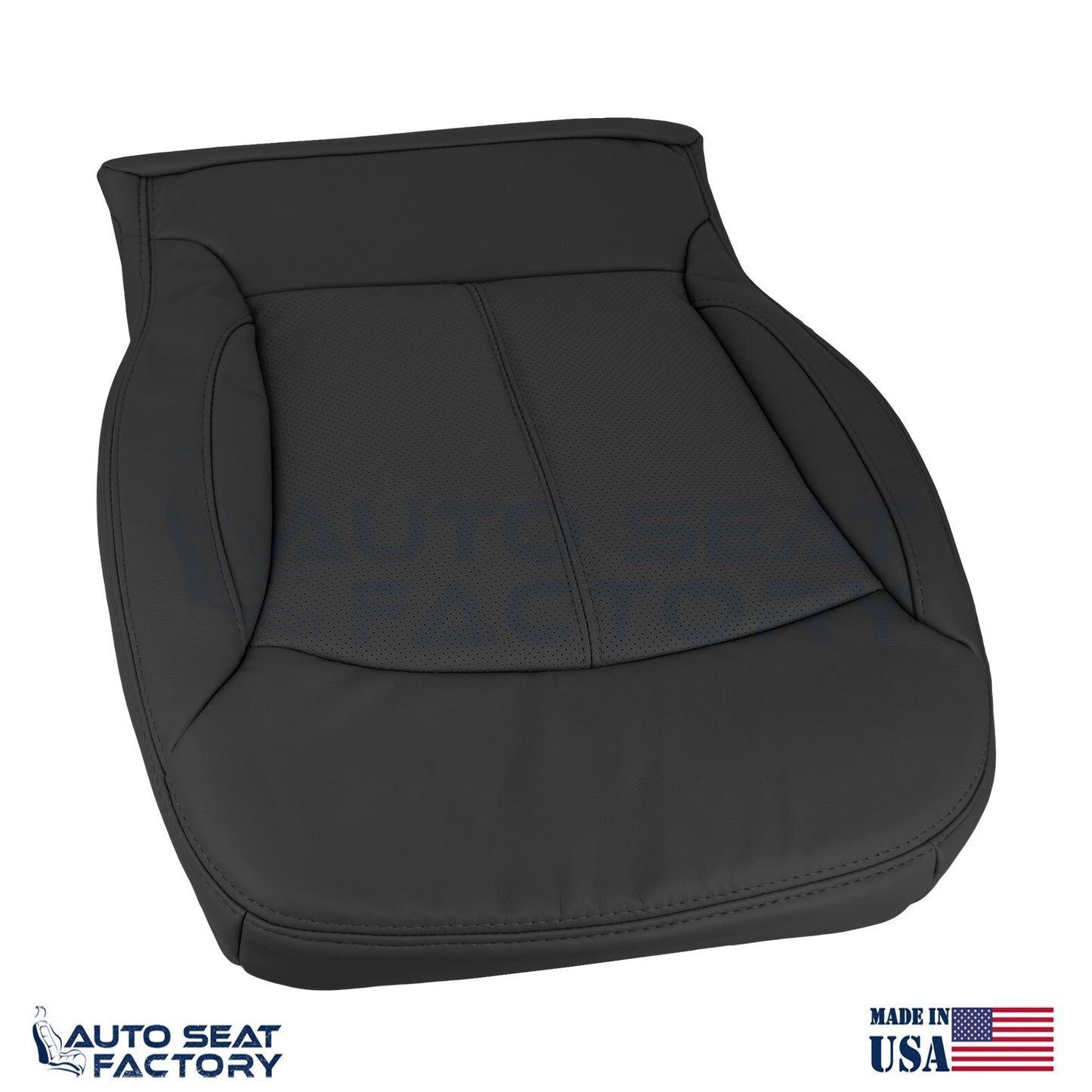 Fits 2010 -2013 Buick LaCrosse RIGHT Top & Bottom Blk Leather Seat Covers, Perf - OEM-Style Replacement Seat Cover