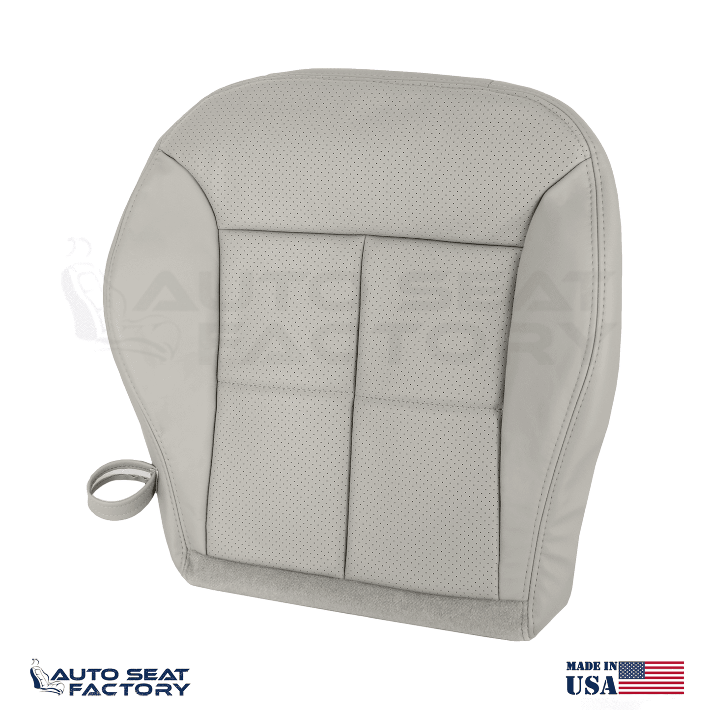 Fits 2007-2010 Lincoln MKX Perforated Left & Right Bottom Gray Vinyl Seat Covers - OEM-Style Replacement Seat Cover