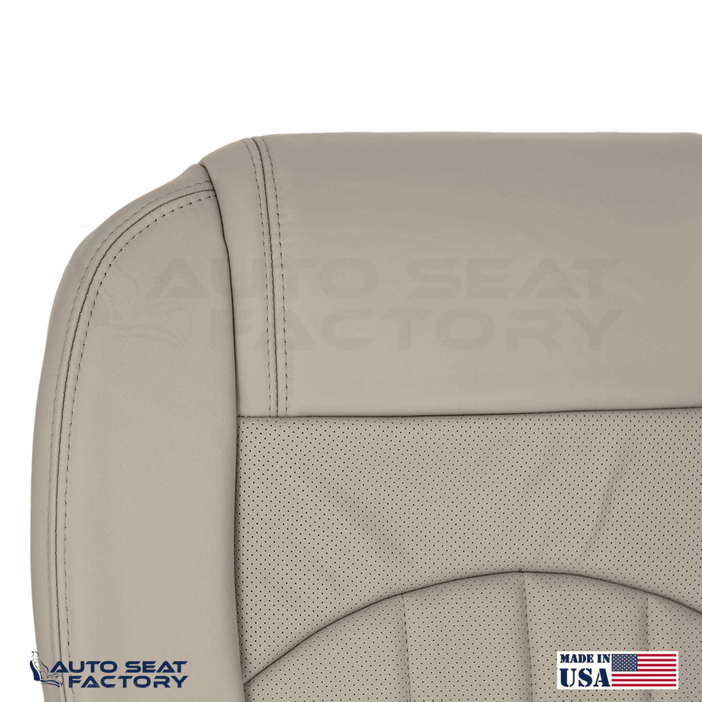 Fits 2013 - 2017 GMC Acadia Perforated Left & Right Bottom Dune Vinyl Seat Cover - OEM-Style Replacement Seat Cover