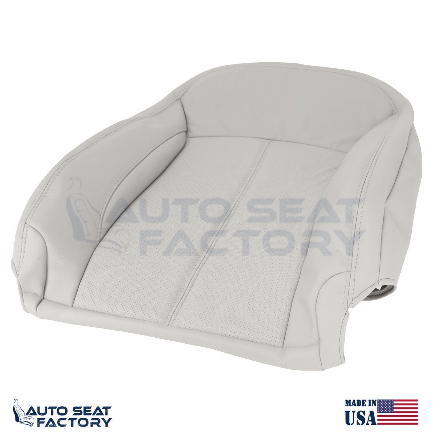 Fits 2010 -2013 Buick LaCrosse Driver Top & Bottom Gray Leather Seat Covers Perf - OEM-Style Replacement Seat Cover