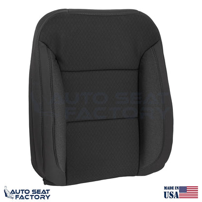 2019 - 2023 Chevy Silverado Driver Top & Bottom Black Cloth Seat Covers (Square) - OEM-Style Replacement Seat Cover