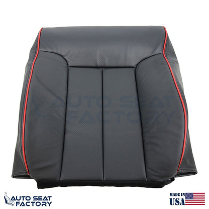 2011 - 2014 Ford F-150 PASSENGER Top Perforated Black Seat Cover w/ Red Piping - OEM-Style Replacement Seat Cover