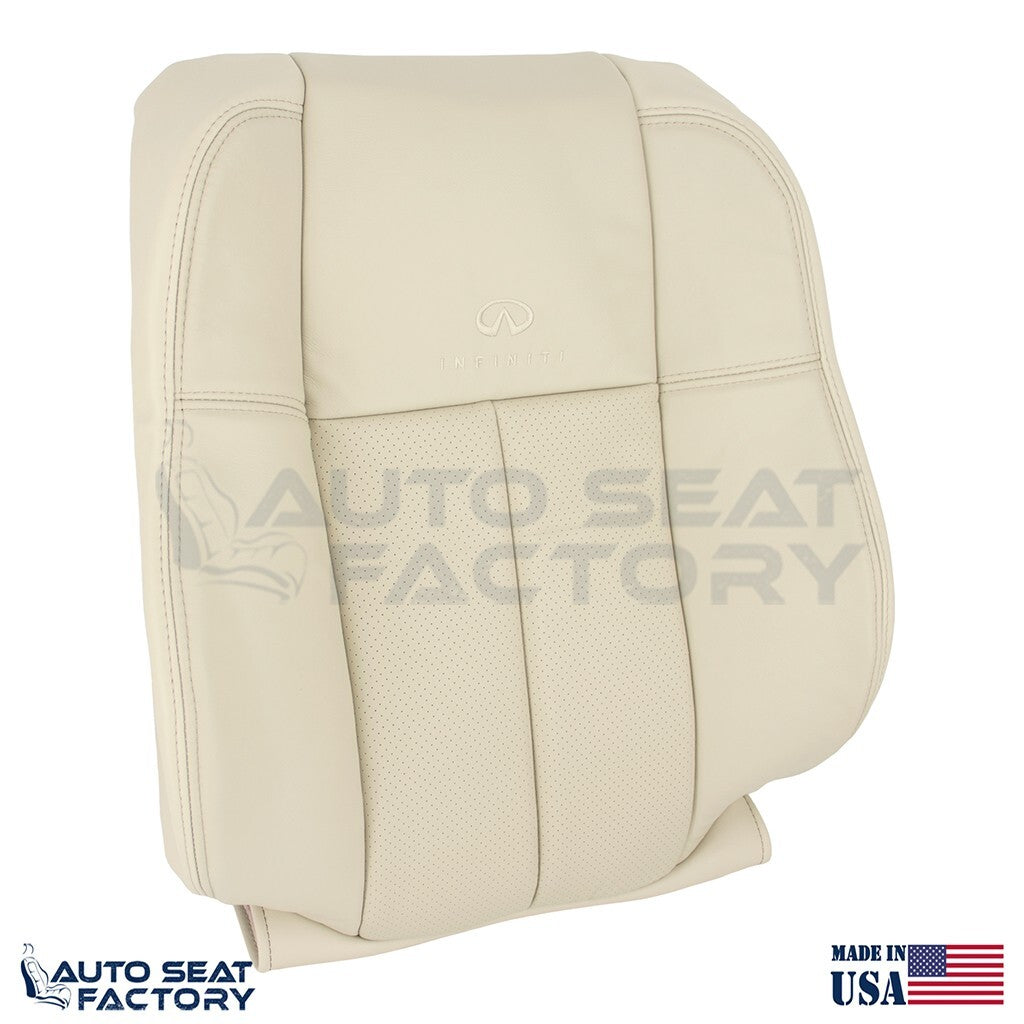 2006 - 2010 Fits Infiniti M45 M35 Front Top & Bottom Wheat Leather Covers, Perf. - OEM-Style Replacement Seat Cover