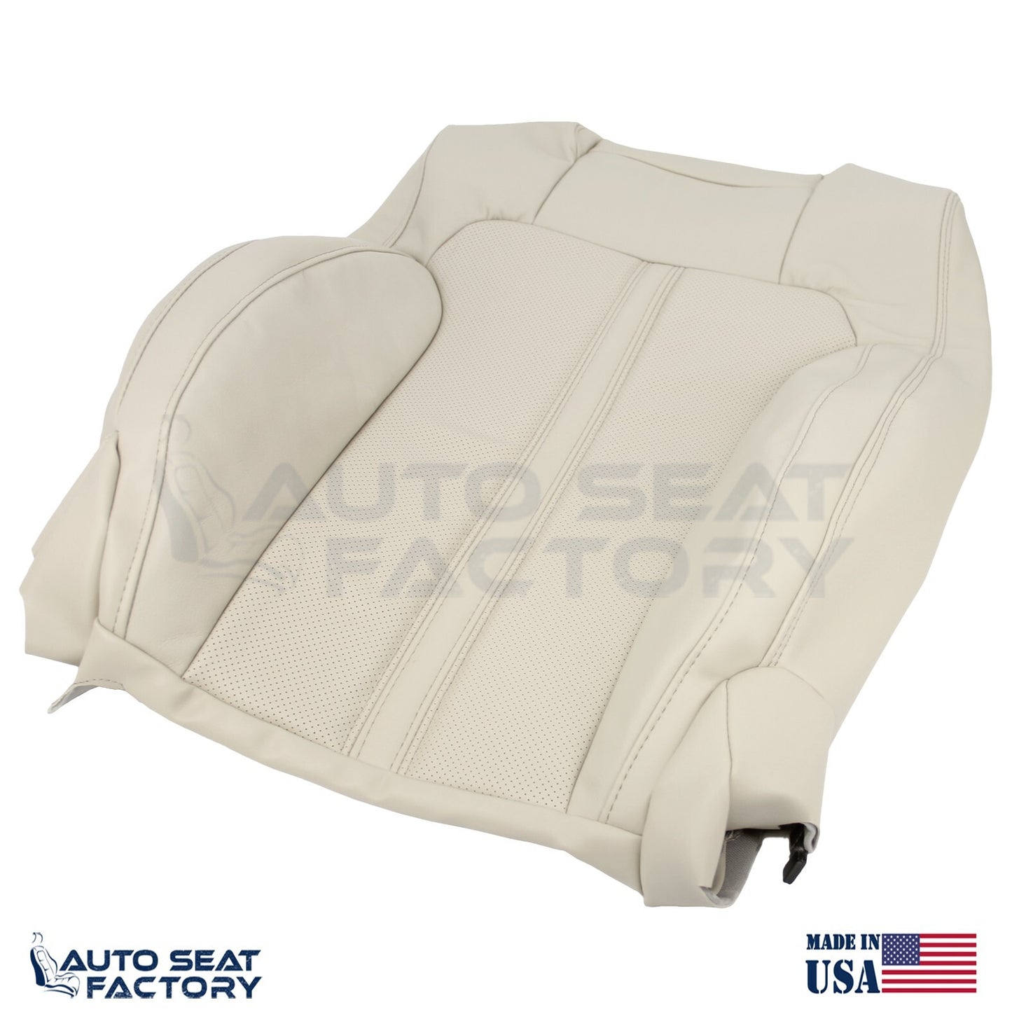 Fits 2009 -2012 Lincoln MKS Front Top Lt Camel Vinyl Seat Covers, Perforated 2PC - OEM-Style Replacement Seat Cover