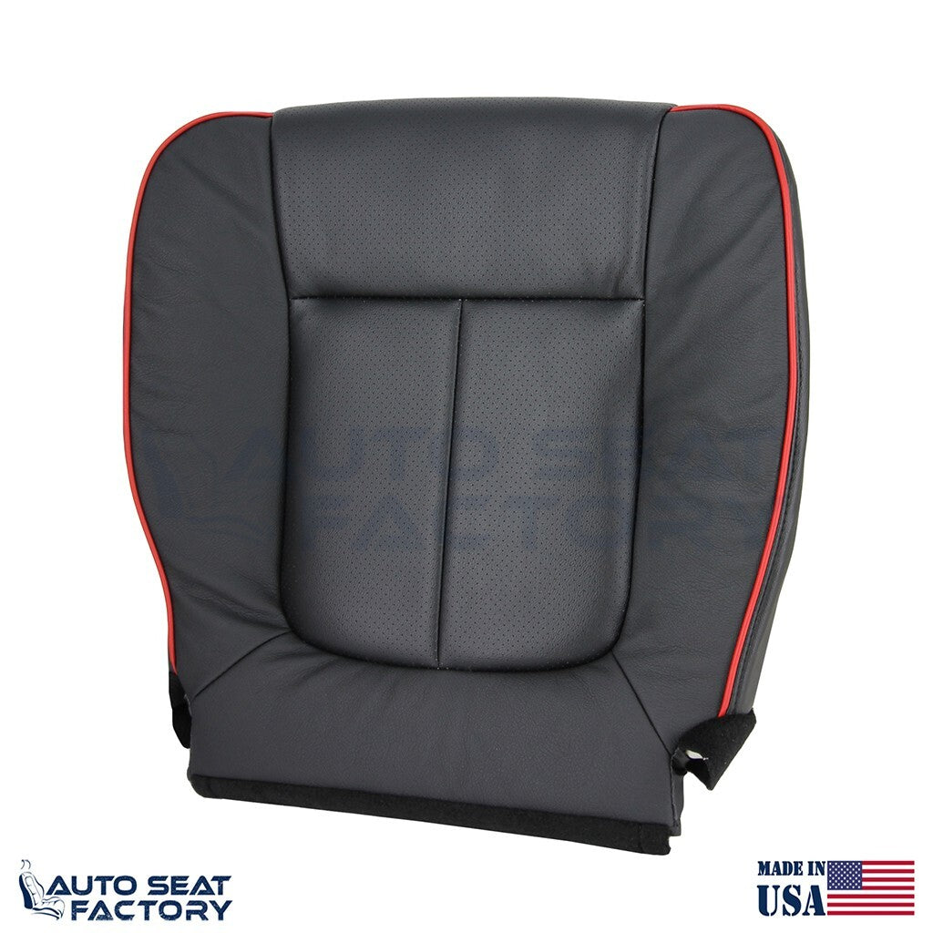 2011 - 2014 Ford F-150 PASSENGER Lower Perforated Black Seat Cover w/ Red Piping - OEM-Style Replacement Seat Cover