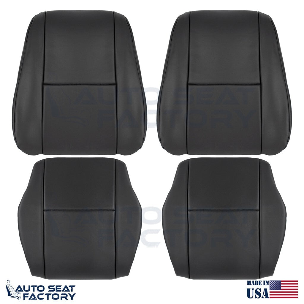 2007 - 2019 For Mercedes Sprinter Van Top & Bottom Black Vinyl Seat Covers 4PCS - OEM-Style Replacement Seat Cover