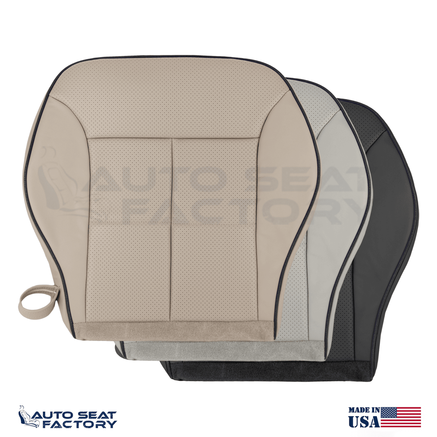 Fits 2007 - 2010 Lincoln MKX Perf. PASSENGER Bottom Leather Seat Cover + Piping - OEM-Style Replacement Seat Cover