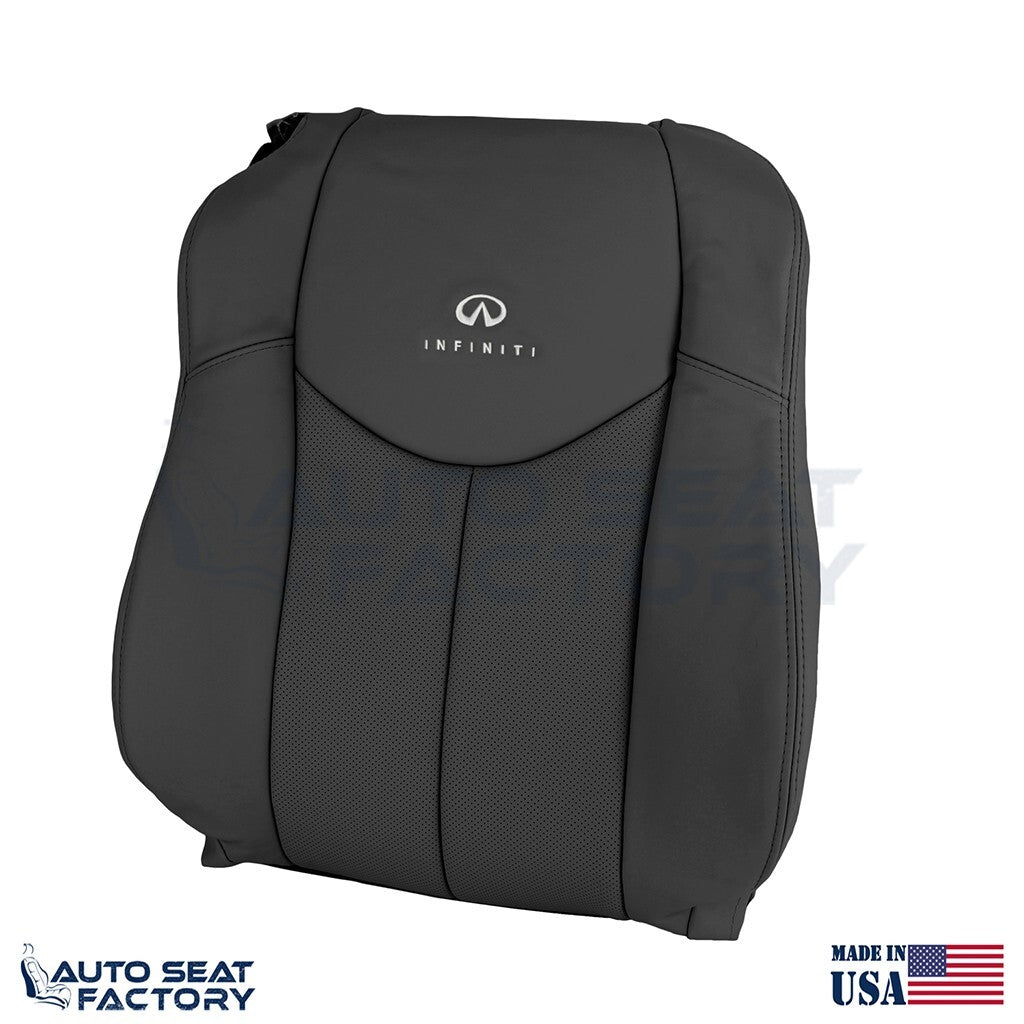 2009 - 2013 Fits Infiniti G37 Coupe Front RIGHT Black Vinyl Seat Covers, Perf. - OEM-Style Replacement Seat Cover