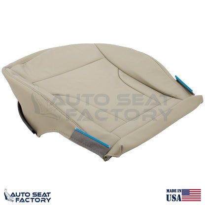 Replacement Fits 2013 - 2017 Audi Q5 Driver Bottom Solid Beige Vinyl Seat Cover - OEM-Style Replacement Seat Cover