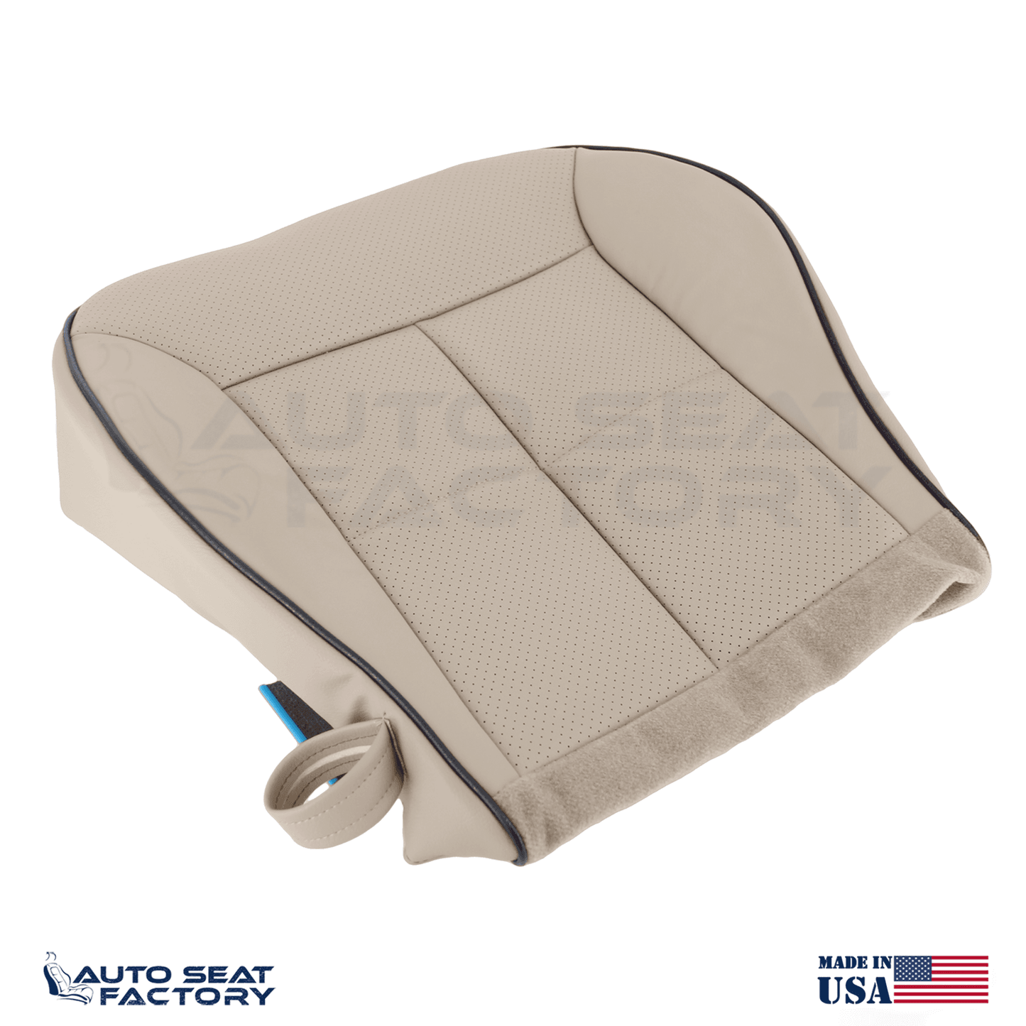 Fits 2007 - 2010 Lincoln MKX RIGHT Bottom Cashmere Leather Seat Cover + Piping - OEM-Style Replacement Seat Cover