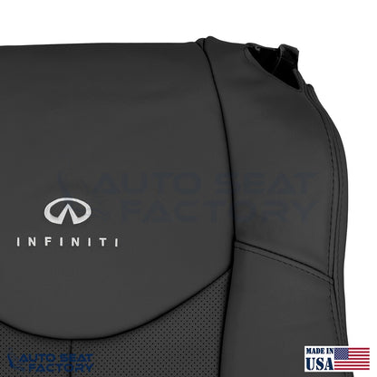 2009 - 2013 Fits Infiniti G37 Coupe Driver Top Black Vinyl Seat Cover, Perf. - OEM-Style Replacement Seat Cover