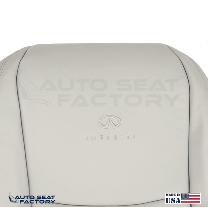 2014 - 2020 Fits Infiniti Q50 LEFT Top & Bottom Gray Vinyl SOLID Seat Covers - OEM-Style Replacement Seat Cover