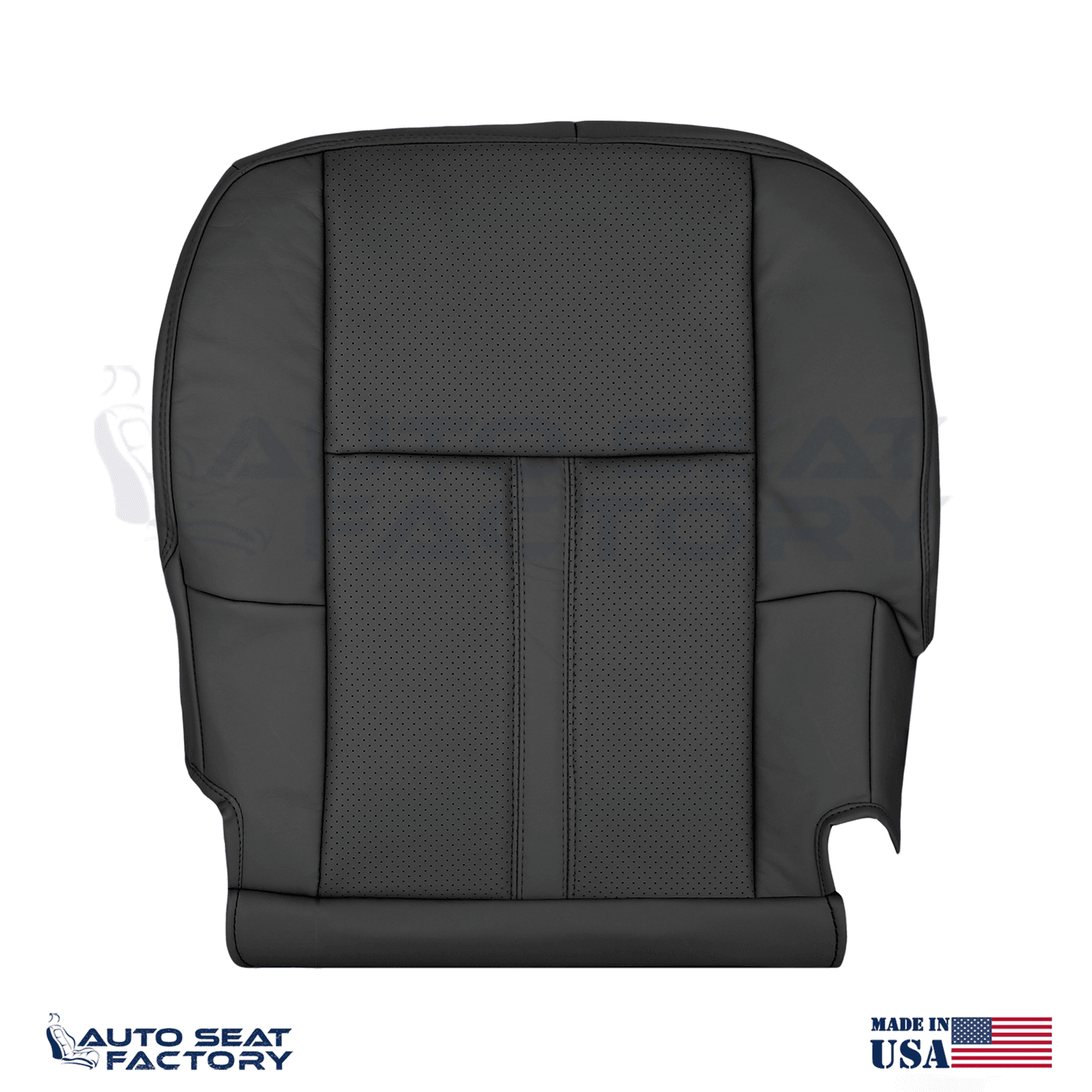 Fits 2010 - 2019 Lincoln MKT Driver Bottom Black Vinyl Seat Cover, Perforated - OEM-Style Replacement Seat Cover