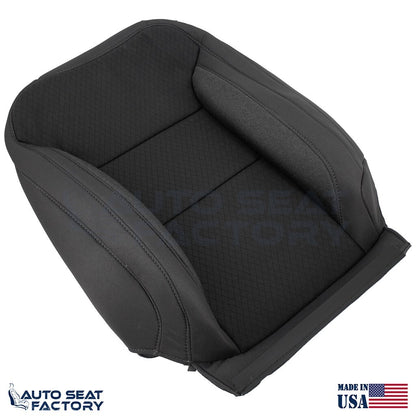 2019 - 2023 GMC Sierra PASSENGER Top & Bottom Black Cloth Seat Covers (Square) - OEM-Style Replacement Seat Cover