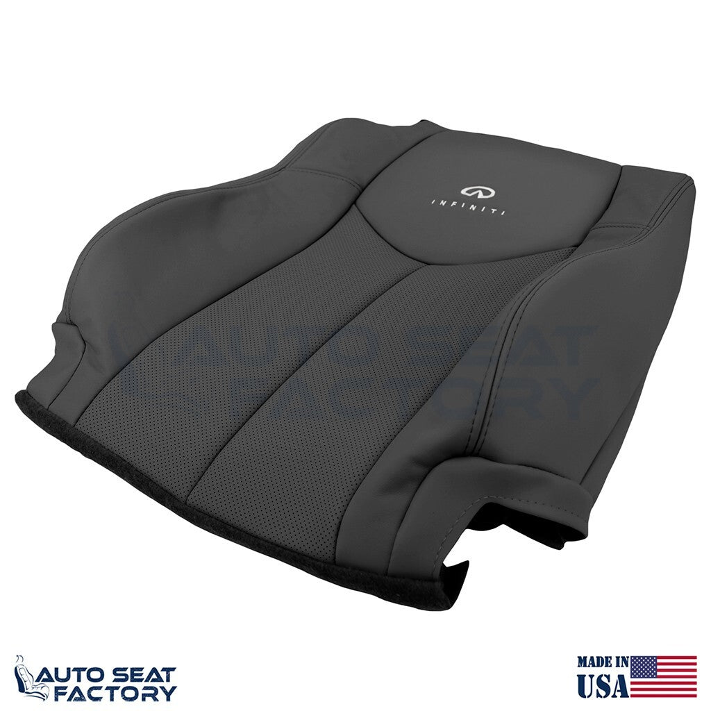 2009 - 2013 Fits Infiniti G37 Coupe Front RIGHT Black Vinyl Seat Covers, Perf. - OEM-Style Replacement Seat Cover