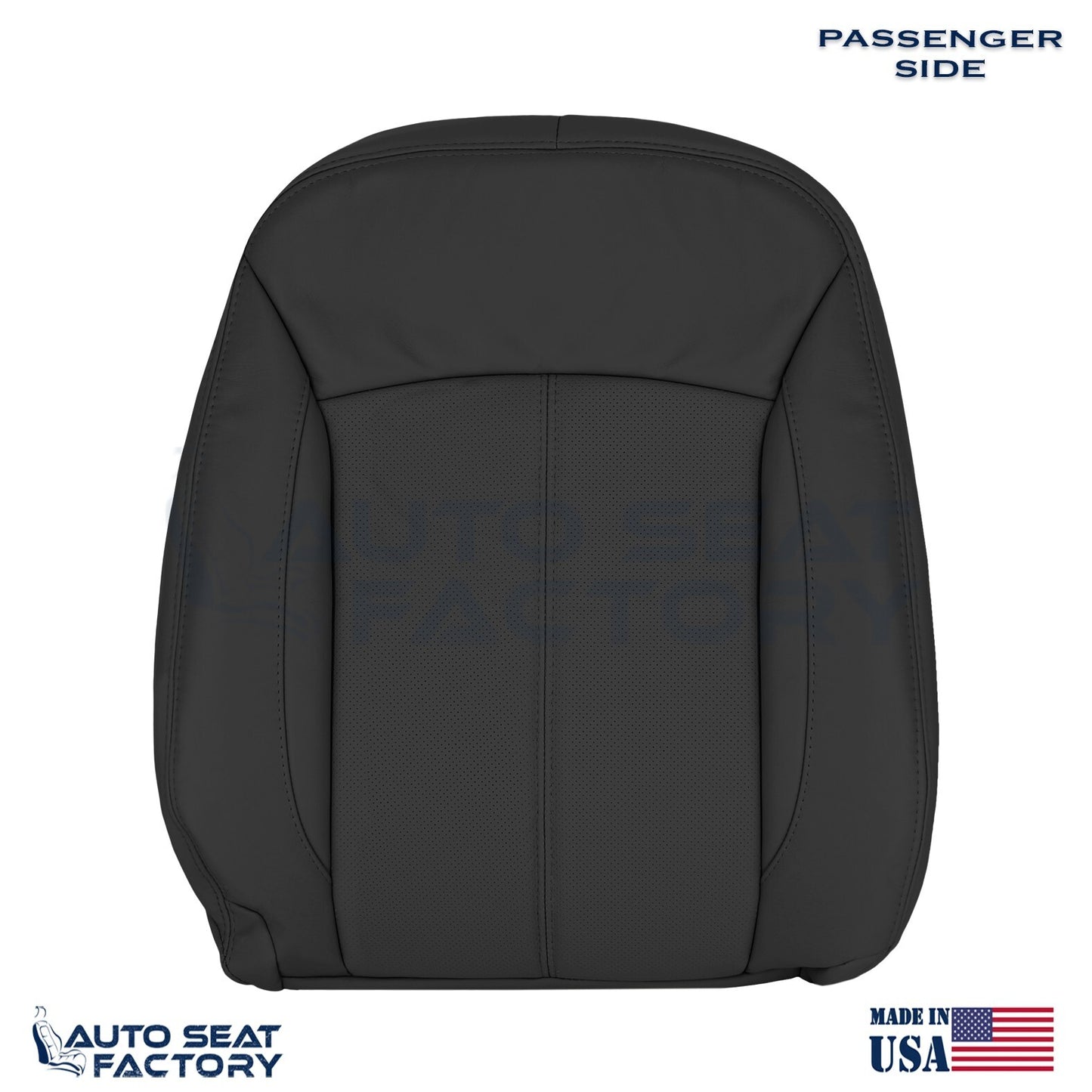 Fits 2010 - 2013 Buick LaCrosse RIGHT Top & Bottom Blk Vinyl Seat Covers, Perf. - OEM-Style Replacement Seat Cover