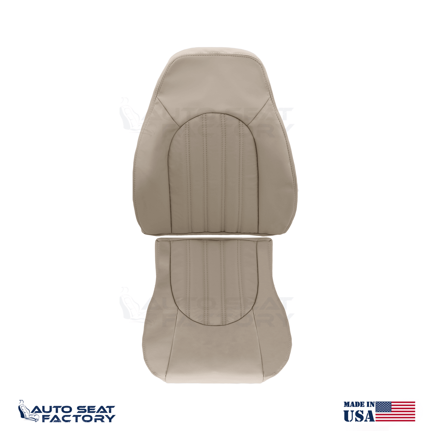 2001 - 2005 Fits Jaguar XK8 RIGHT Top & Bottom AGD Oatmeal Leather Seat Covers - OEM-Style Replacement Seat Cover