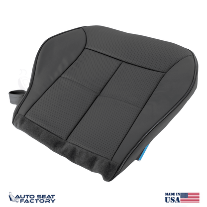 Fits 2007 - 2010 Lincoln MKX Perf Lower Driver Black Leather Seat Cover + Piping - OEM-Style Replacement Seat Cover