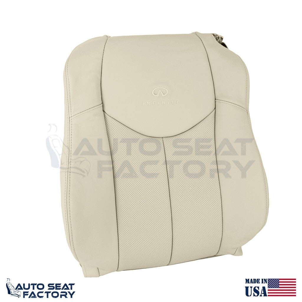 2009 - 2013 Fits Infiniti G37 Coupe Driver Top Bottom Tan Vinyl Seat Cover, Perf - OEM-Style Replacement Seat Cover