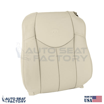 2009 - 2013 Fits Infiniti G37 Coupe Driver Top Bottom Tan Vinyl Seat Cover, Perf - OEM-Style Replacement Seat Cover