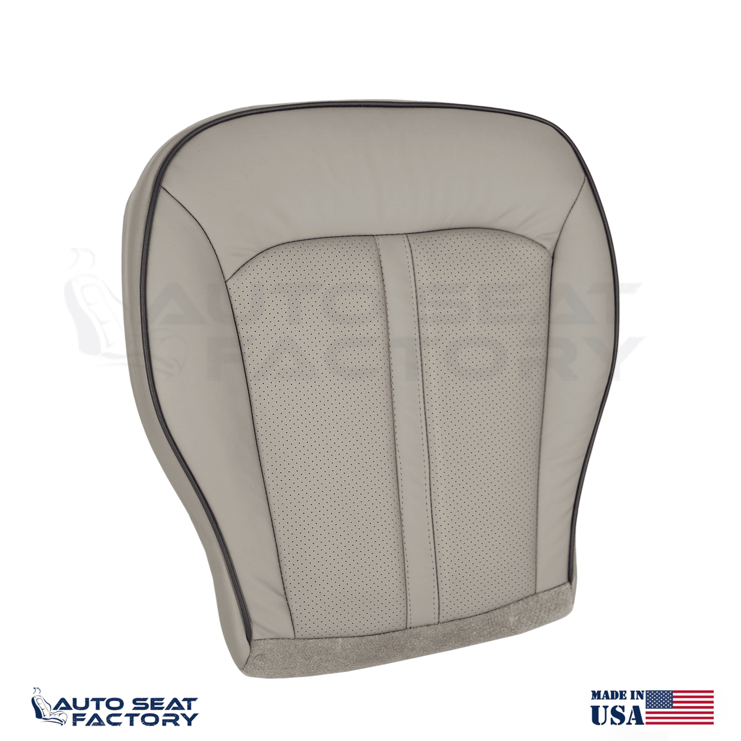 2011 -2015 Lincoln MKX Perf Left & Right Bottom Med Light Stone Vinyl Seat Cover - OEM-Style Replacement Seat Cover
