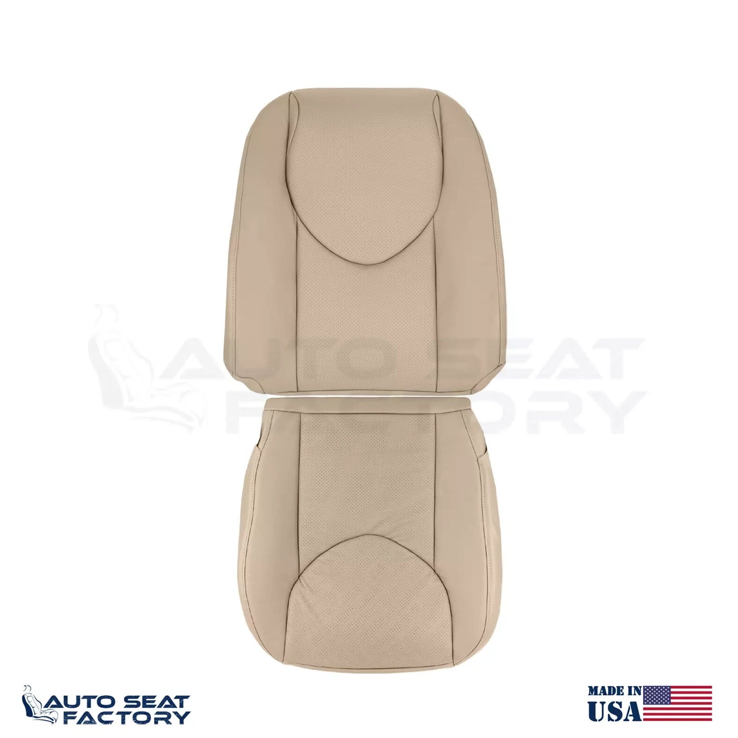 2009 - 2012 Fits Toyota RAV4 Front Left Right BEIGE Vinyl Seat Cover, Perf. - OEM-Style Replacement Seat Cover