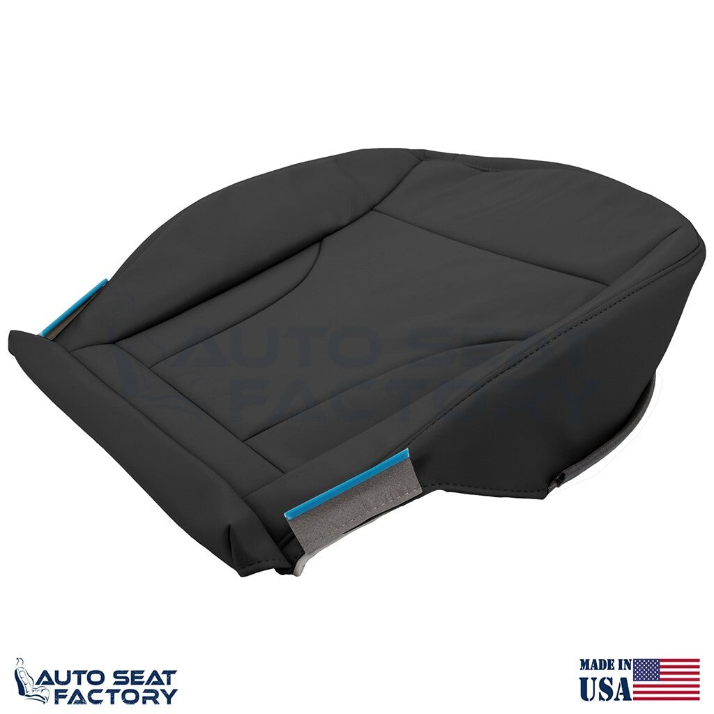 Replacement Fits 2013 - 2017 Audi Q5 Driver Bottom Solid Black Vinyl Seat Cover - OEM-Style Replacement Seat Cover