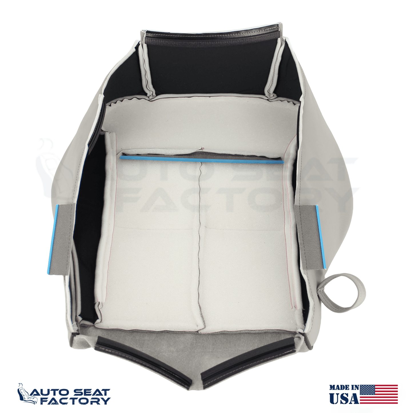 Fits 2007 - 2010 Lincoln MKX Perf. Front Bottom Gray Vinyl Seat Covers + Piping - OEM-Style Replacement Seat Cover