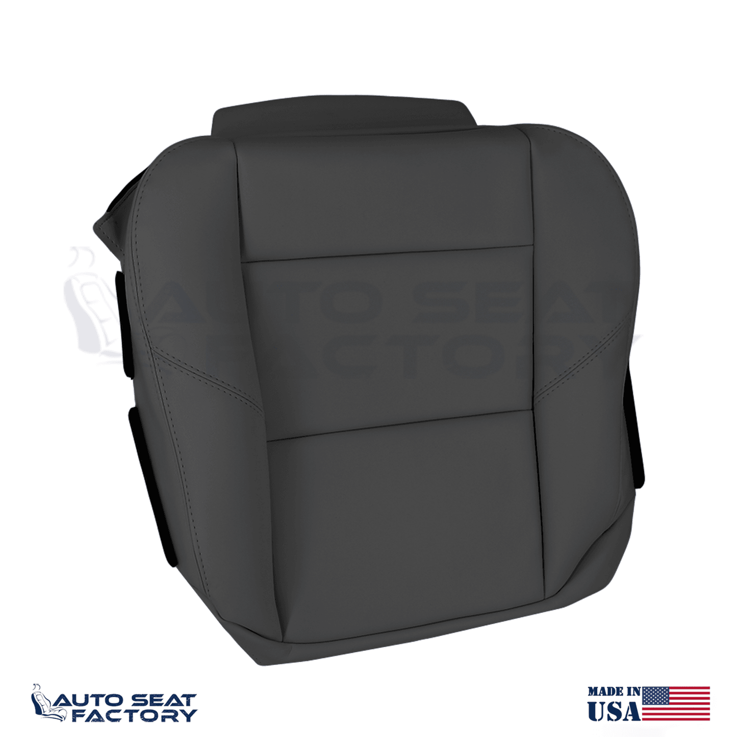 Fits 2007 - 2010 Volvo C70 Front PASSENGER Bottom Black Leather Seat Cover - OEM-Style Replacement Seat Cover