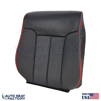 2011 - 2014 Ford F-150 PASSENGER Top Perforated Black Seat Cover w/ Red Piping - OEM-Style Replacement Seat Cover