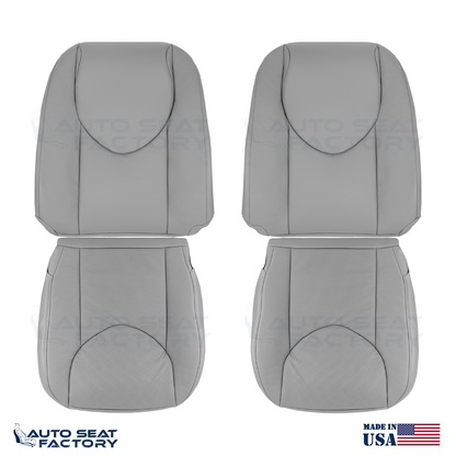2006 - 2012 Fits Toyota RAV4 Perforated LEFT & RIGHT Gray Vinyl Seat Covers 4PCS - OEM-Style Replacement Seat Cover