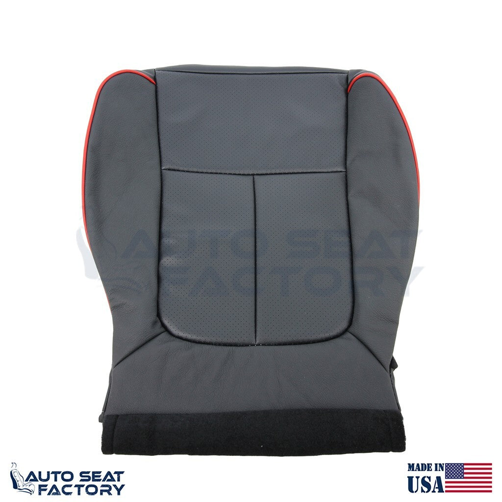 2011 - 2014 Ford F-150 PASSENGER Lower Perforated Black Seat Cover w/ Red Piping - OEM-Style Replacement Seat Cover