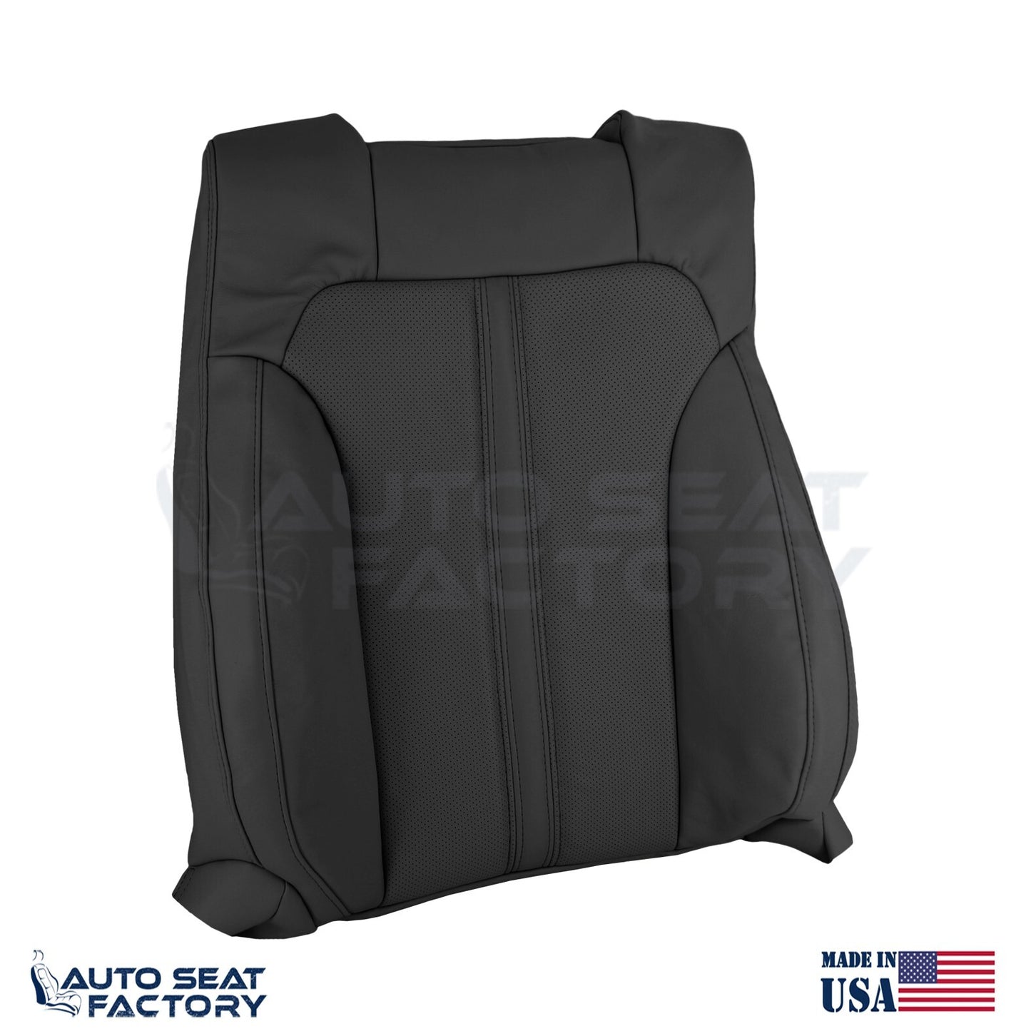 Fits 2009 - 2012 Lincoln MKS Driver Side Top Black Vinyl Seat Cover, Perforated - OEM-Style Replacement Seat Cover