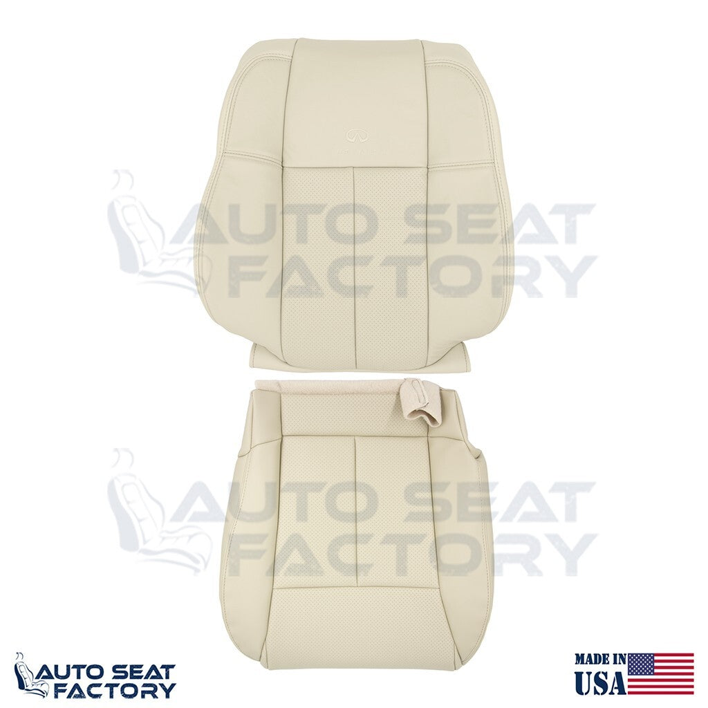 Replacement 2006 - 2010 Fits Infiniti M45 M35 Front Wheat Leather Covers, Perf. - OEM-Style Replacement Seat Cover