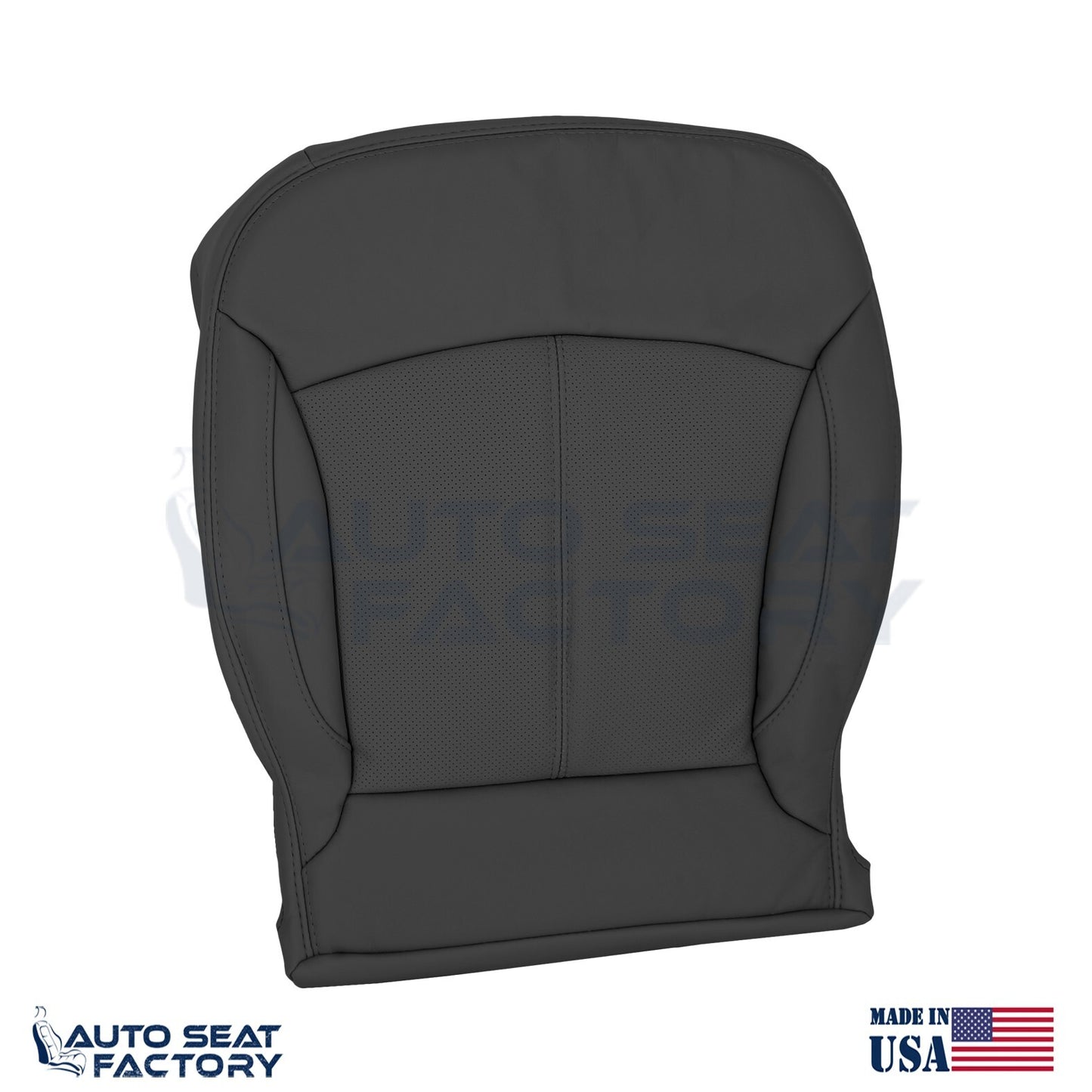 Fits 2010 -2013 Buick LaCrosse RIGHT Top & Bottom Blk Leather Seat Covers, Perf - OEM-Style Replacement Seat Cover