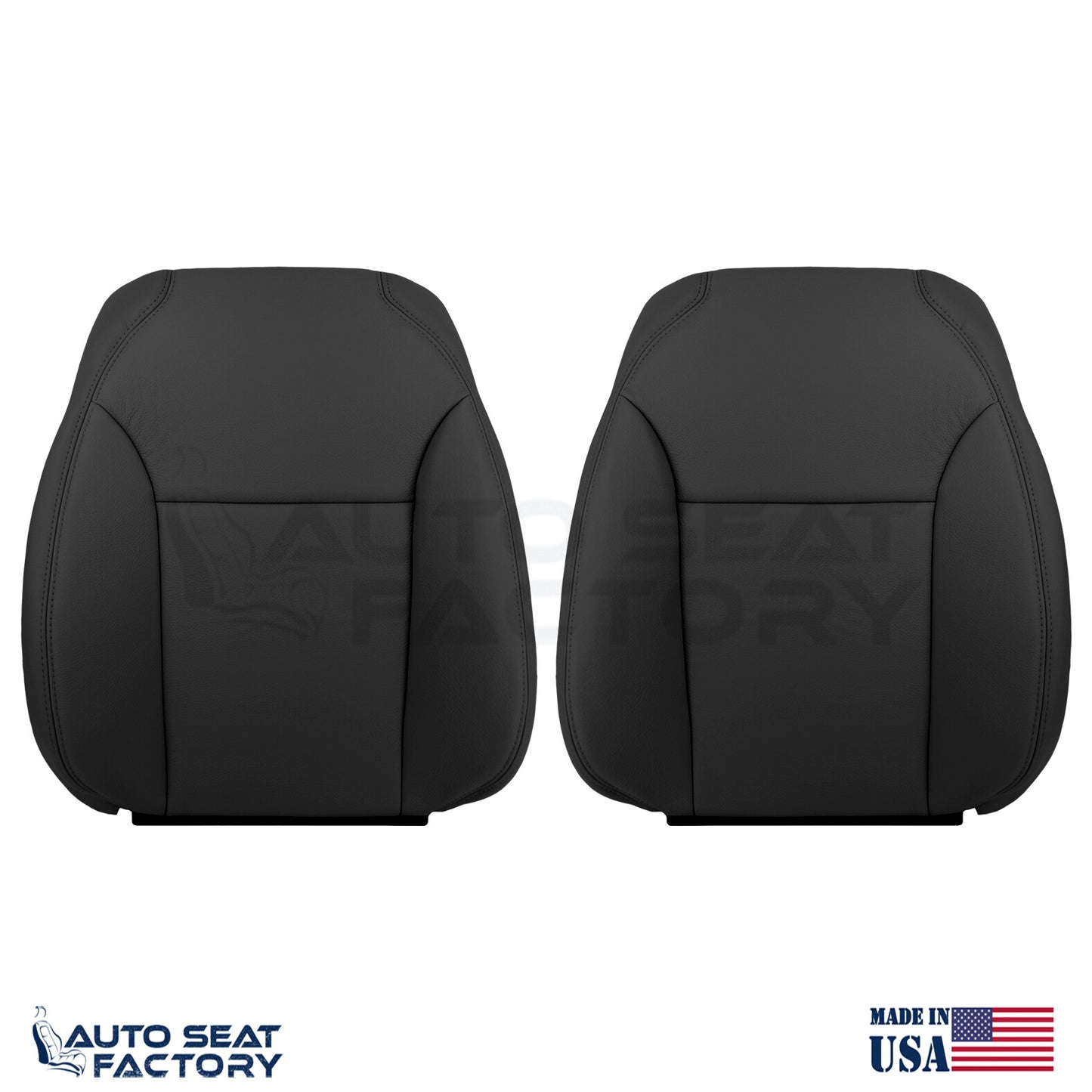 Fits 2004 - 2009 Saab 9-3 CONVERTIBLE Driver Passenger Black Vinyl Seat Covers - OEM-Style Replacement Seat Cover