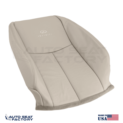 2014 - 2020 Fits Infiniti Q50 PASSENGER Top Wheat Leather SOLID Seat Cover - OEM-Style Replacement Seat Cover