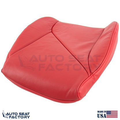 1994-1996 Fits Chevy Corvette Driver & Passenger Bottoms Red Leather Seat Covers - OEM-Style Replacement Seat Cover