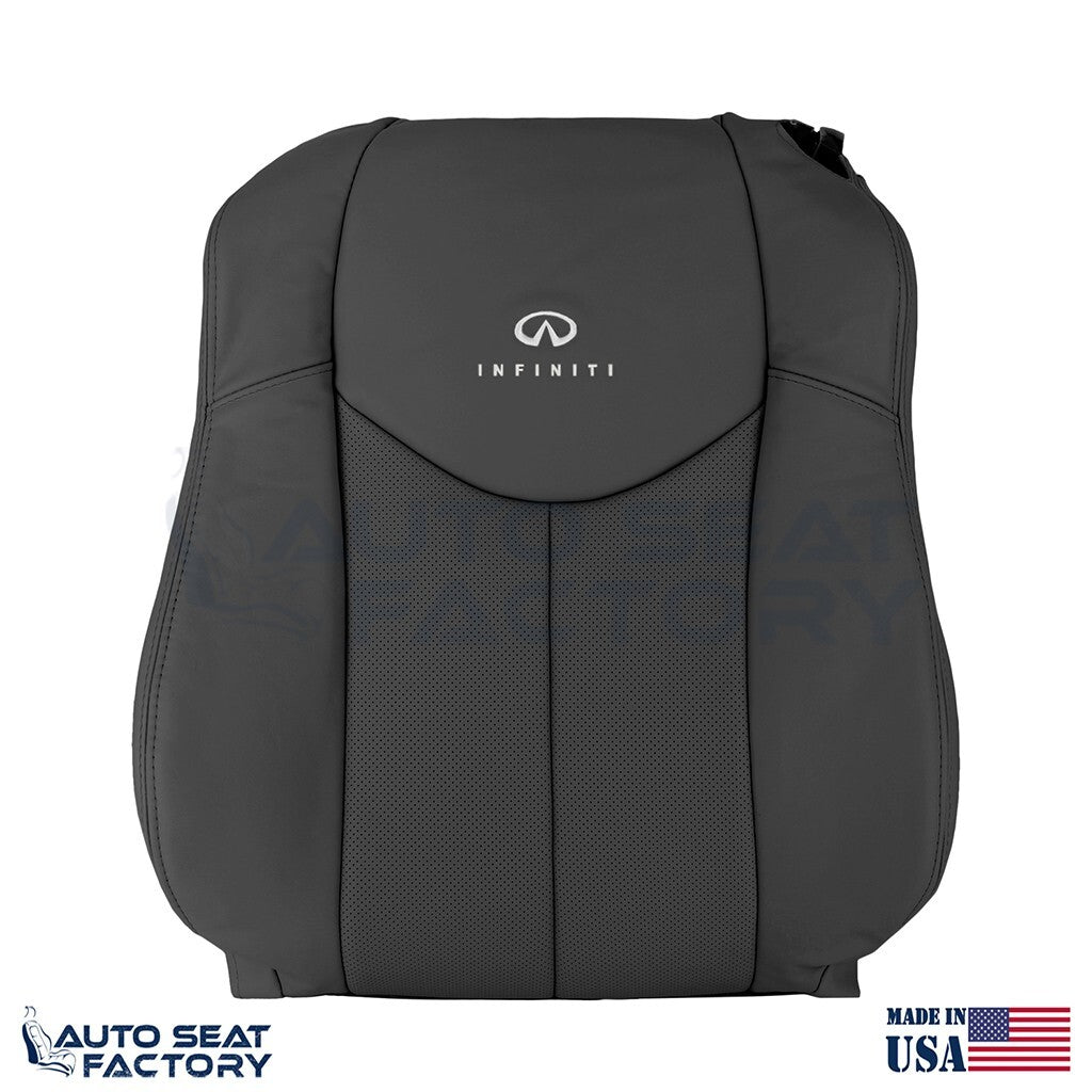 2009 - 2013 Fits Infiniti G37 Coupe PASSENGER Top Black Vinyl Seat Cover, Perf. - OEM-Style Replacement Seat Cover