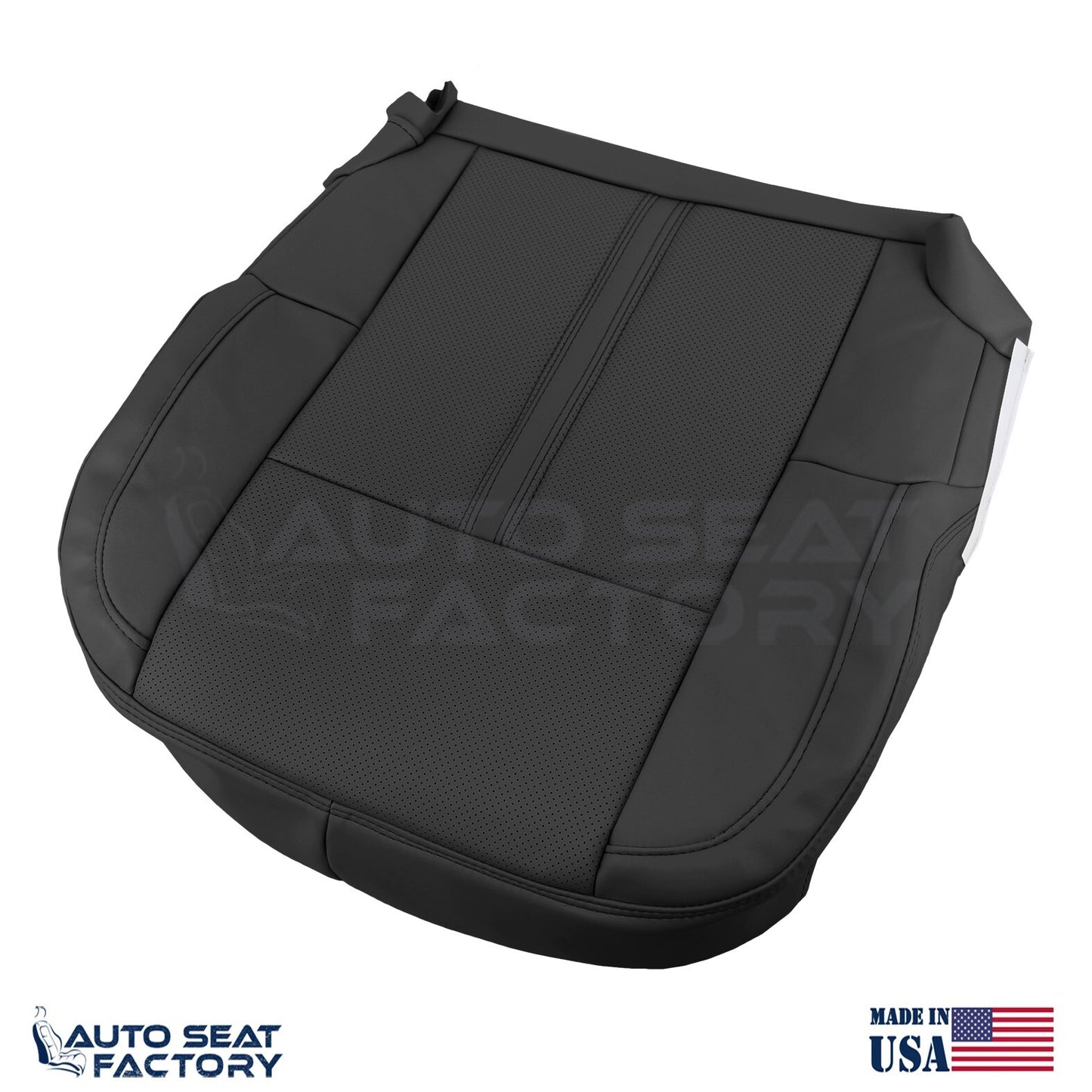 Fits 2009 - 2012 Lincoln MKS FRONT Black Vinyl Seat Covers, Perforated 4PCS - OEM-Style Replacement Seat Cover