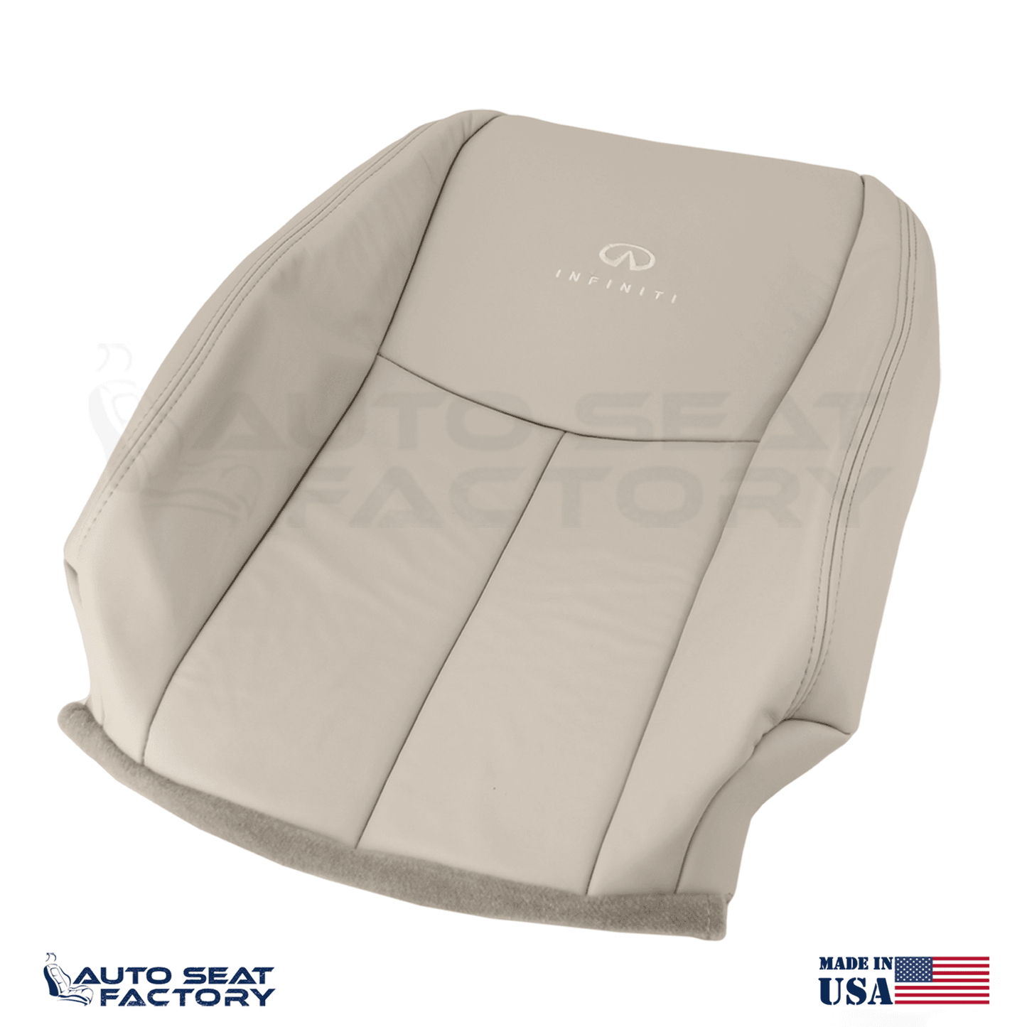 2014 - 2020 Fits Infiniti Q50 Driver Top Wheat Leather SOLID Seat Cover - OEM-Style Replacement Seat Cover
