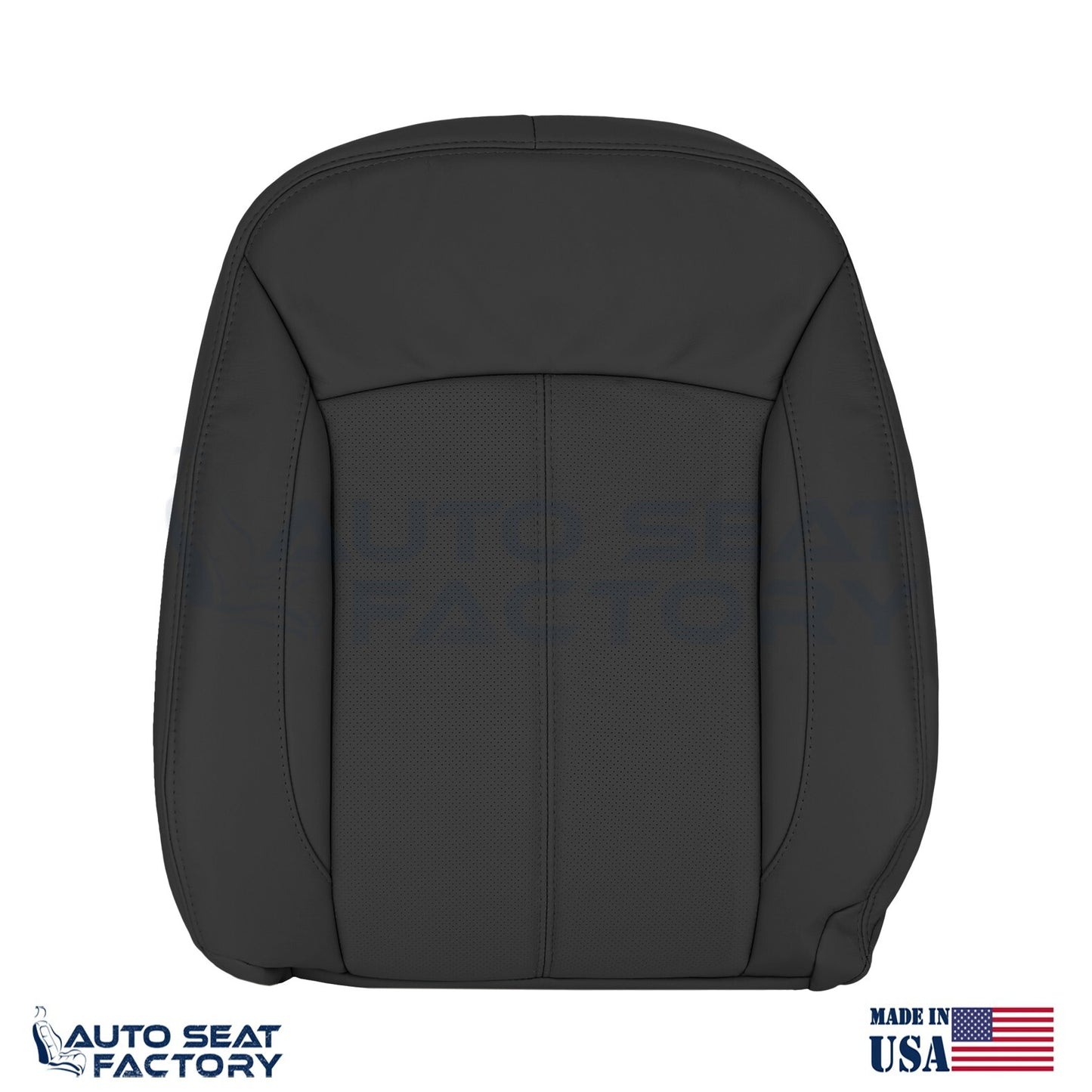 Fits 2010 -2013 Buick LaCrosse Driver Top & Bottom Blk Leather Seat Covers Perf. - OEM-Style Replacement Seat Cover