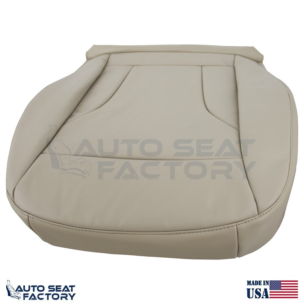 Fits 2013 - 2017 Audi Q5 Driver & Passenger Side Bottom Beige Leather Seat Cover - OEM-Style Replacement Seat Cover