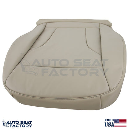 Fits 2013 - 2017 Audi Q5 Driver & Passenger Side Bottom Beige Leather Seat Cover - OEM-Style Replacement Seat Cover