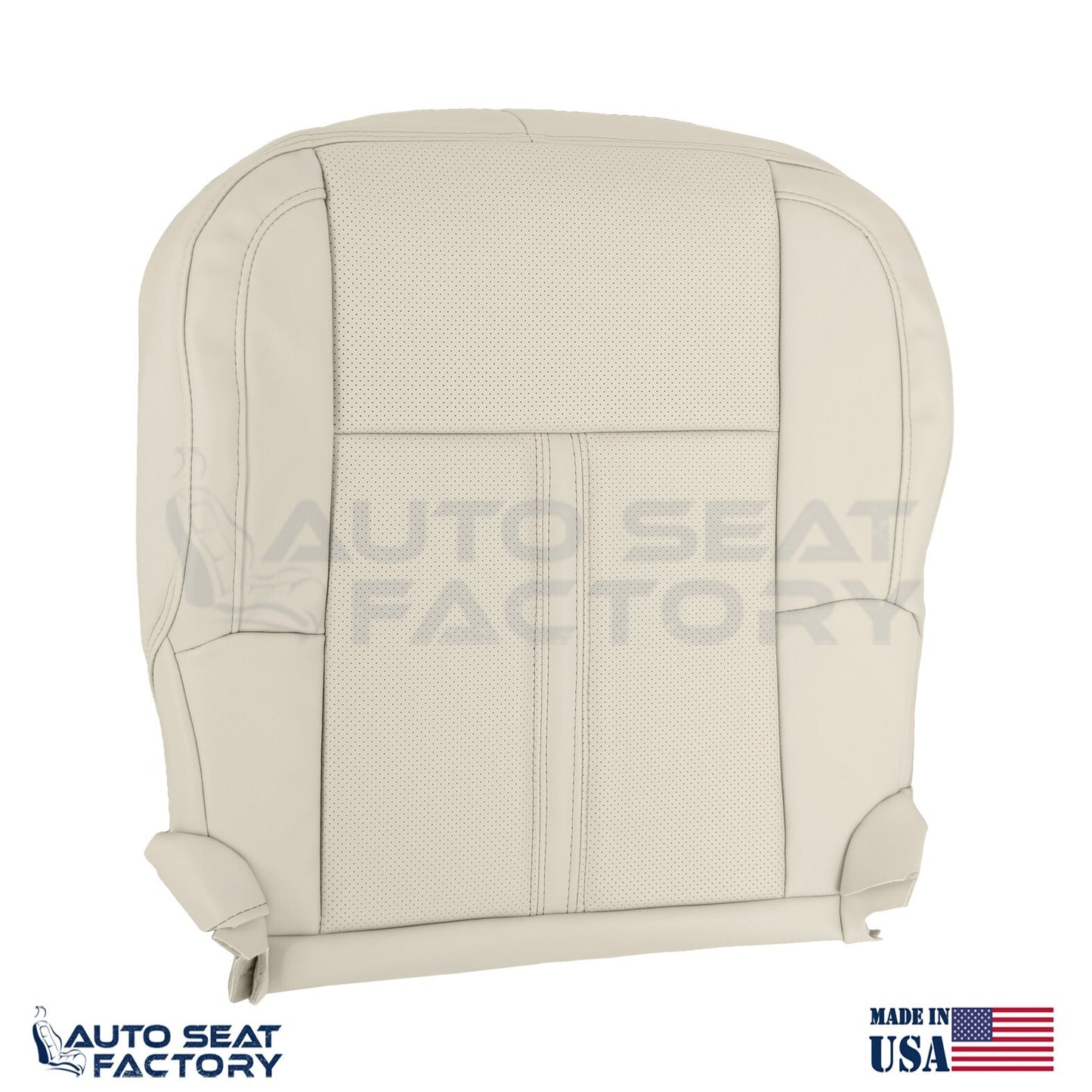 Fits 2009 - 2012 Lincoln MKS PASSENGER Lt Camel Vinyl Seat Cover, Perforated 2PC - OEM-Style Replacement Seat Cover