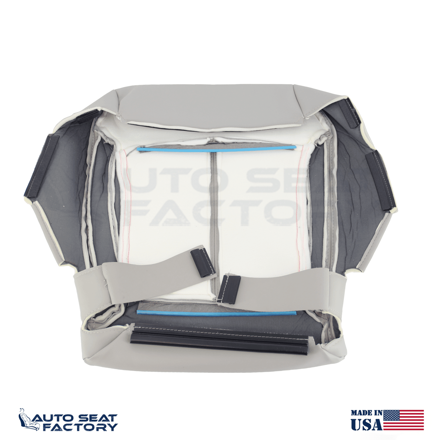 For 2010 -2013 Buick LaCrosse Left & Right Bottom SOLID Gray Leather Seat Covers - OEM-Style Replacement Seat Cover