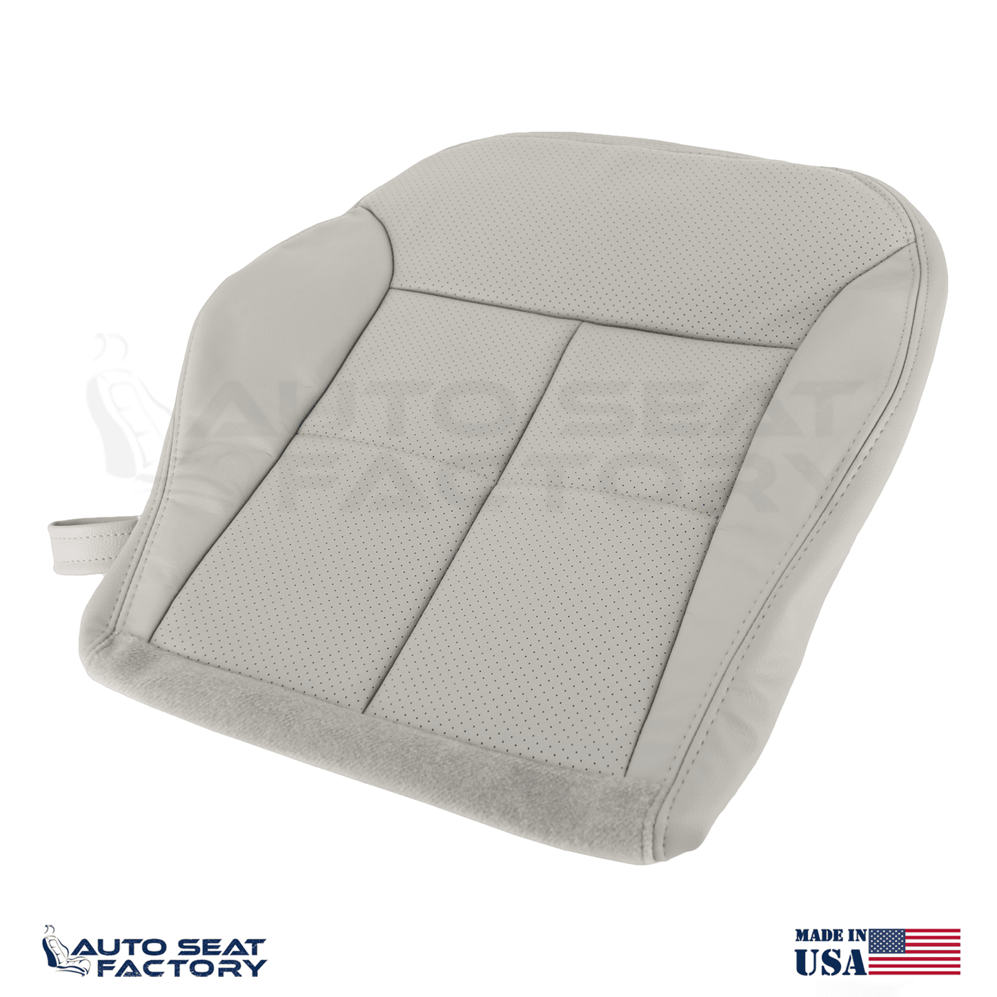 Fits 2007 - 2010 Lincoln MKX Perforated PASSENGER Bottom Gray Leather Seat Cover - OEM-Style Replacement Seat Cover