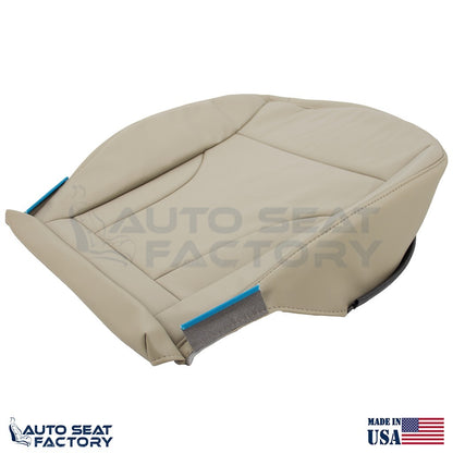 Replacement Fits 2013 - 2017 Audi Q5 Driver Bottom Solid Beige Vinyl Seat Cover - OEM-Style Replacement Seat Cover