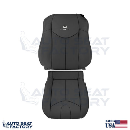 2009 - 2013 Fits Infiniti G37 Coupe Front Driver Black Vinyl Seat Covers, Perf. - OEM-Style Replacement Seat Cover