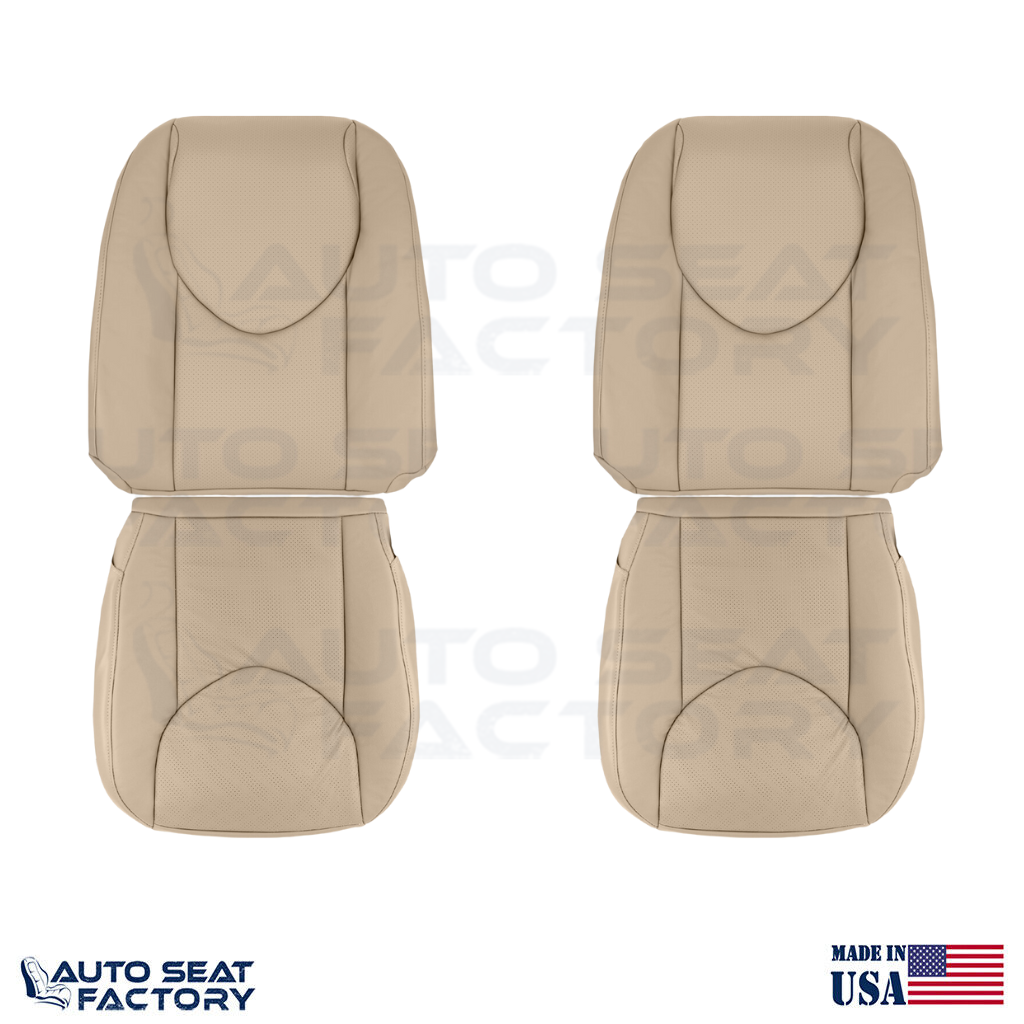 2009 - 2012 Fits Toyota RAV4 LEFT & RIGHT Beige Vinyl Seat Covers, Perforated - OEM-Style Replacement Seat Cover